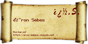 Áron Sebes névjegykártya